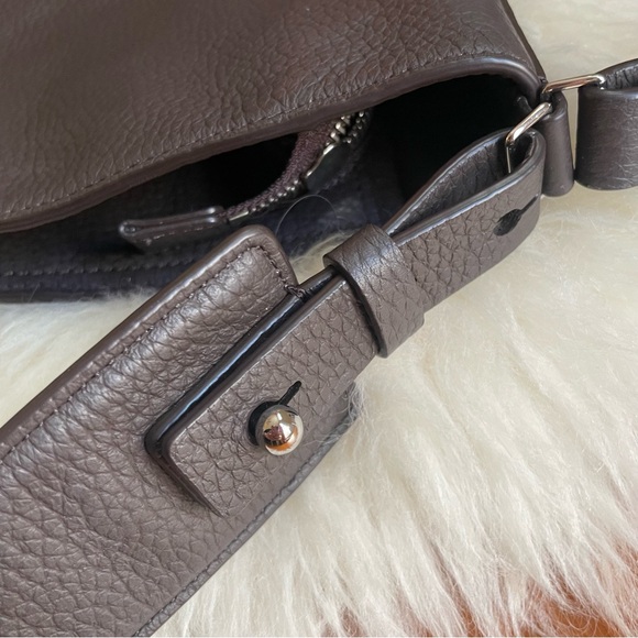 AllSaints Mast Pebbled Leather Tote Bag Brown - Picture 9 of 12